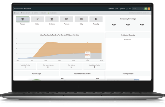 screenshot of Blackbaud Tuition Management